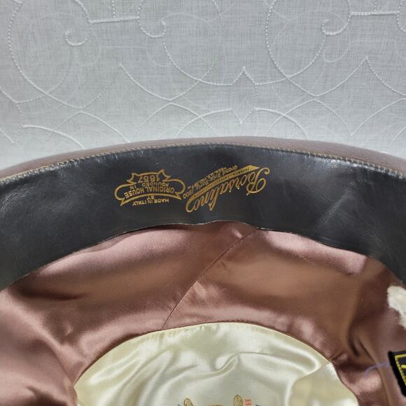 VINTAGE Borsalino Diamante II Hat 7 3/8 Gray Brown Fur‎ Felt Bowler Derby Italy - Picture 7 of 16